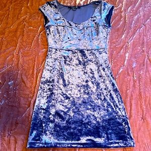Purple velvet short sleeve dress